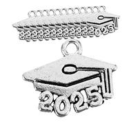 DEARMAMY 20 Piezas 2025 Colgador para Gorra de Doctor 2025 dijes para Pulseras 2025 elaboración de Colgantes decoración graduación decoración graduacion encantos para Bricolaje aleación