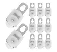 DEARMAMY 20 Piezas Ruedas Silenciosas para Riel de Cortina Poleas de Acero Inoxidable con Ganchos para Pista Cuadrada Alta Capacidad y Fácil Instalación para Cortinas de Dormitorio y