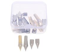 DEARMAMY 20 Puntas de Repuesto para Pluma Estilográfica, Puntas Metálicas para Caligrafía y Pintura, Surtido 0.38ef, 0.5f y 0.5mm Plateadas, Accesorio para Arte, Oficina y Dibujo