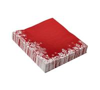 DEARMAMY 20hojas Servilletas Navideñas Rojas Copos de Unidades Desechables Decoración de Mesa para Fiestas Navideñas Servilletas de Papel para Eventos