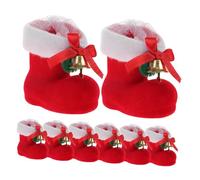 DEARMAMY 24 Piezas Botas de Navidad Colgantes para Dulces Infantil Práctico y Seguro Decoraciones Adorables para Mesa Festiva