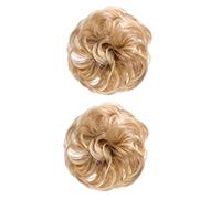 DEARMAMY 2piezas Anillo De Peluca Moño Postizo Banda Elástica Extensiones De Moño Despeinado Look Natural y Cómodo