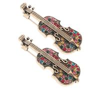 DEARMAMY 2piezas Broche De Violín Vintage Gemas De Imitación Broches Para Mujer Accesorios De Joyería Musical Para Ropa Chales y Bufandas Broche De Solapa De Estilo Clásico Pack De Broches