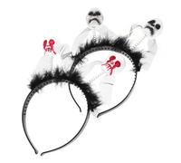 DEARMAMY 2piezas Diadema De Calavera De Halloween Accesorios Cabello Banda Cabello De Esqueleto Para Fiestas De Temática De Fantasmas y Calaveras