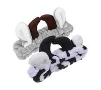 DEARMAMY 2piezas Diadema De Vaca Cuidado Piel Bonita y Esponjosa Lavado Facial Diadema Facial De Spa De Maquillaje