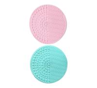 DEARMAMY 2piezas Estropajo de Silicona para Limpiar Brochas de Maquillaje Limpiador Práctico para Herramientas de Maquillaje Unidades Color Verde Almohadilla Limpiadora para Herramientas