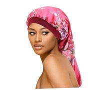 DEARMAMY 2piezas Gorro De Dormir Protector De Cabello Estampado De Flores Gorro Saten Para Dormir