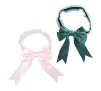 DEARMAMY 2piezas Ligas De Novia De Encaje Para Mujer Accesorios De Boda Rosa y Verde Cinturones De Con Para y