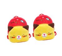 DEARMAMY 2piezas Mochila De Animales De Peluche para Niño Niña Pequeños Mochila Escolar De Gato Rojo para Bebés De Años Saco Suave y Duradero para Guardería y Paseos