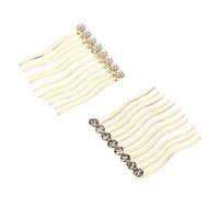 DEARMAMY 2piezas Peine de Perla Decoraciónúnica para Mujer Peines de Aleación para Flequillo Adornos Cabello Únicos