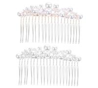 DEARMAMY 2Piezas Peine Para Clips De Horquilla y Plateados Accesorios De Novia Para Bodas y Ocasiones Especiales