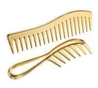 DEARMAMY 2piezas Peines De Dientes Anchos Galvanizados Para Cabello Mojado Herramientas Para Peinar El Cabello Rizado y Húmedo Salón o Barbería