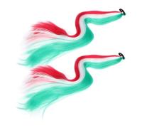 DEARMAMY 2piezas Peluca Colorida Coleta para Niñas Bandas Cabello Extensión de Coleta Sintética para Fiestas Infantiles