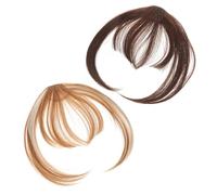 DEARMAMY 2piezas Pelucas Con Flequillo Postizo Para Mujer Extensiones De Cabello Con Clip Flequillo Falso Natural Para Uso Diario