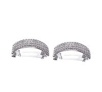 DEARMAMY 2piezas Pinzas De Cabello De Diseño Elegante y Buen Agarre Para Mujeres y Niñas Color Plata