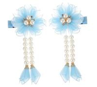 DEARMAMY 2piezas Preciosa Pinza Cabello Horquillas De Flores Tocado Decorativo Accesorio Borlas Niñas