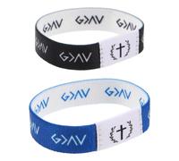 DEARMAMY 2piezas Pulseras Bíblicas Para Mujer y Hombre Pulseras Cristianas Elásticas Frases Motivacionales y Versículos Bíblicos Para Eventos Espirituales