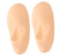 DEARMAMY 2piezas Rostro Humano de Silicona para Practicar Maquillaje Piel de Cara Falsa para Tatuajes y Maquillaje Material de Silicona Color Aleatorio