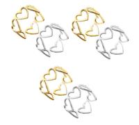 DEARMAMY 3 Juegos Women Aretes Colgantes De Doble Aro Hombres Amar Anillos De Chicas Anillos Para Mujer Amor Corazones Anillos Joyas De Anillo Anillos Esteticos Cobre 2 Piezas * 3