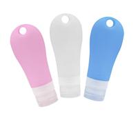 DEARMAMY 3 piezas Botellas de Silicona Portátil para Viaje Dispensadores Rellenable para Loción y Jabón Envases Seguros y Reutilizables para Líquidos de Aseo Personal