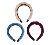 DEARMAMY 3 Piezas Diademas Anchas de Terciopelo para Mujer de Accesorios Retro de Trenza Color para Colores Aleatorios Color Aleatorio