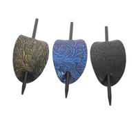DEARMAMY 3 Piezas Horquillas Ovaladas Vintage con Stick Accesorios de PU para Peinados Updo y Moños Sujetadores de de Caballo para Mujeres Colores Negro Bronce Antiguo y Azul Real