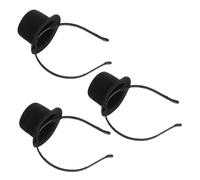 DEARMAMY 3 Piezas Mini Top Hat Headbands Vintage Flapper Fascinator para Fiesta de Té Carnaval Disfraz Victorian Wedding Accesorio Ligero y Cómodo