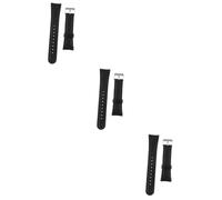 DEARMAMY 3 Piezas reloj inteligente pañuelos relojes de hombre relojes inteligentes muñequeras para hombres banda smartwatch smart watch pulsera de reloj Correa de reloj piel genuina Black