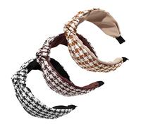 DEARMAMY 3 Piezas venda diadema de encaje señoras banda diademas anudadas para niñas Elegante diademas anudadas para mujer diadema de lavado de cara diadema de mujer tela