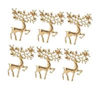 DEARMAMY 3 Series Broche Navideño De Alce Pin De Solapa De Vacaciones Pre Natividad Christmas Broches Navideños Pasadores Alfileres De Navidad Broche Mate Aleación Golden 6 Piezas X 3