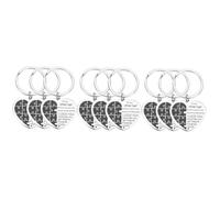 DEARMAMY 3 Series Llavero Fiesta Keychains Señoras Corazón Amar Mamá Anillos Poseedor Presente Encanto Decoracion Coche Acero Inoxidable 3 Piezas*3