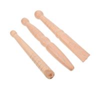 DEARMAMY 3 Series Palo De Acupuntura Accesorios Palo De Acupresión Multifunción Palo De Acupresión Doméstico Palo De Reflexología Multifunción De Madera Yellow 3 Piezas*3