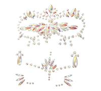 DEARMAMY 3hojas Pegatinas De Gemas De Imitación Tatuajes Faciales Que Para Halloween