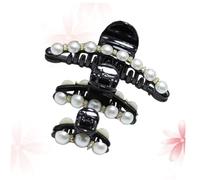 DEARMAMY 3piezas Clip De Perla Gemas De Imitación Color Negro Grande y Pequeño Juego De Pinzas Cabello Para Mujer Estilo Sencillo y Moderno Para Fiesta o Diario