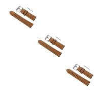 DEARMAMY 3piezas Correa De Reloj De Cuero De Verdadera Piel Banda Retro Para Reloj Deportivo Exterior Color Marrón Fácil Instalación y Comodidad