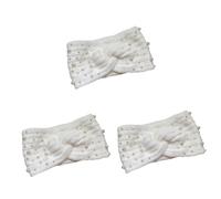 DEARMAMY 3piezas Diadema De Perlas Trenzada Para Mujeres Diadema De Pelo Tejida Accesorio Elegante Para Otoño Invierno y Cómoda Para Diferentes Atuendos
