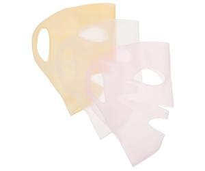 DEARMAMY 3piezas Funda de Fijación Mascarilla Silicona Color Rosa Transparente y Dorado para Ayudar Fijar la Mascarilla la Cara