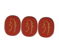 DEARMAMY 3piezas Palma De Rojo Natural Para Sanación y De Símbolos De Chakra Grabados Para Energético y Ritual