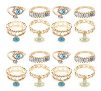 DEARMAMY 4 Juegos Anillo De Ojo De Demonio Anillo De Chicas Anillo De Mal De Ojo De De Imitación Anillos Para Mujer Anillos Estéticos Anillo Abierto Aleación Golden 4 Uds * 4
