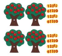 DEARMAMY 4 Juegos de Rompecabezas de Fieltro de Tela No Tejida con Forma de Manzano, del 1 Al 10, para Matemáticas, con Manzanas Desmontables para Actividades Educativas.