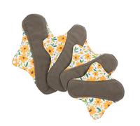 DEARMAMY 4 Piezas Almohadilla De Lactancia Toalla Higiénica Tela Almohadillas Tejido Orgánico Siempre Paño Menstrual Almohadilla De Fibra De Bambú Servilleta Sanitaria Yellow Fibra De Bambu