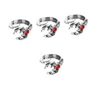 DEARMAMY 4 Piezas anillo de escorpión anillo ajustable anillo de hombre anillo declaración accesorio de mano anillo hombre anillo abierto declaración anillos abiertos anillo punk aleación