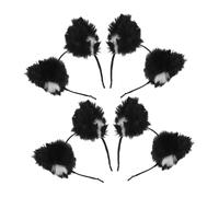 DEARMAMY 4 Piezas Animal Ears Headband Furry Faux Fox Design Lightweight Plush Hair Hoop For Women Men Cosplay Party Halloween Costume Accessories