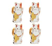 DEARMAMY 4 Piezas Broche De Gato Suerte Lindo Broche De Gato Japonés Decoración De Insignia De Para Mochilas Ropa Sombreros