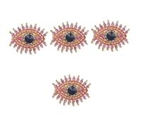 DEARMAMY 4 Piezas Broche De Ojo De Demonio Plata Aretes Colgantes De Cadena Divertido Colgado Lágrima Gargantilla Guardián Mariquita Piedra Del Zodíaco Flor En El Ojal Encanto Dama Metal