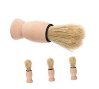 DEARMAMY 4 Piezas cepillo para barba cepillo vintage herramienta de peluquería Herramienta de grooming brocha de afeitar para jabón cepillo de pelo para hombre arbol de loto Beige