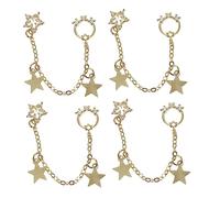DEARMAMY 4 Piezas Collares de Cadena para Decoración de Uñas de Pendientes de Diseño Creativo con Cadenas para Manicura para Novias y Amigas