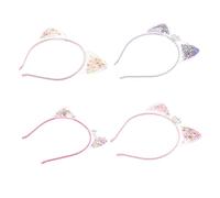 DEARMAMY 4 Piezas Diadema de niñas banda cabello para Venda diadilla Diadema navideña hermosos tocados de bebe diadema de bebé precioso tocado decoración con forma de gato tocado chic