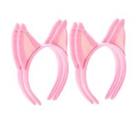 DEARMAMY 4 Piezas Diadema de Perro Pastor Adulto Chucky Banda Mascota Accesorios para Perros Venda Fiesta Accesorios para Disfraces de Perros Orejas de Perro Mujer Tela Rosa