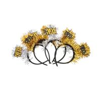 DEARMAMY 4 Piezas Diademas de Año con Brillo y Flecos Accesorio Ligero y Festivo para Celebraciones y Fiestas Familiares